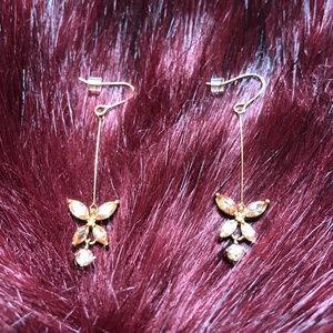 Orange Crystal Freeda Butterfly Earrings